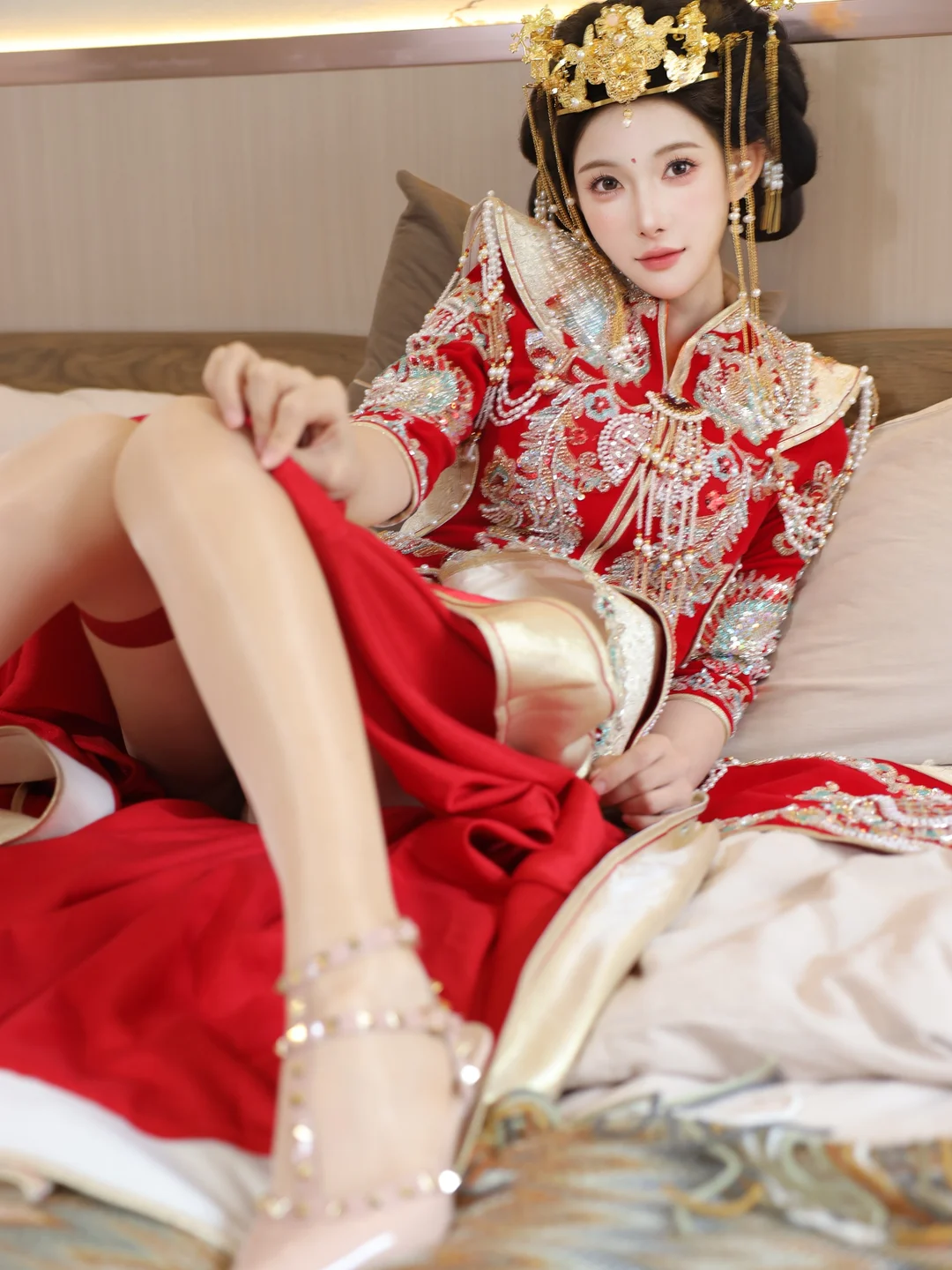 梨霜儿 - No.004 新娘红装 [113P-2.3GB] tg@simisebaisi 【丝足阁】053.webp